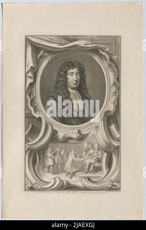 George Savile Marchese di Hallifax '. George Savile Marquis Halifax, statista inglese, sigillo segreto. Jakob Houbraken (1698-1780), artista, J. & P. Knapton, casa editrice Foto Stock