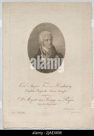 Karl August Fürst von Hardenberg, Cancelliere reale dello Stato Prussiano. Carl Hermann Pfeiffer (1769-1829), incisore di rame, dopo: Friedrich Johann Gottlieb Lieder (1780-1859), artista Foto Stock