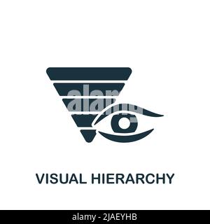 Icona della gerarchia visiva. Icona monocromatica Simple Web Design per modelli, web design e infografiche Illustrazione Vettoriale