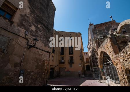 Tarragona è una città costiera della Catalogna (Spagna). È la capitale e la città più grande della contea di Tarragonès, Camp de Tarragona. Foto Stock