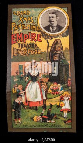 'The House That Jack Built', il Grand Xmas Pantomime Empire Theatre Liverpool, un programma di replica da dicembre 1897. Foto Stock