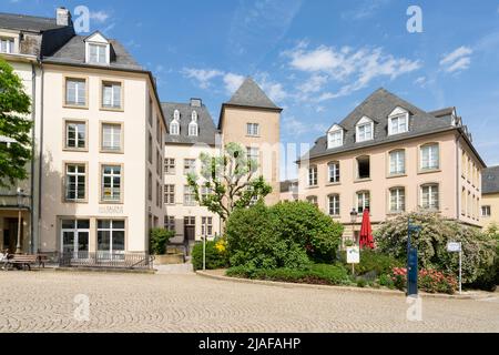 Lussemburgo città, maggio 2022. Vista panoramica nel centro della città Foto Stock