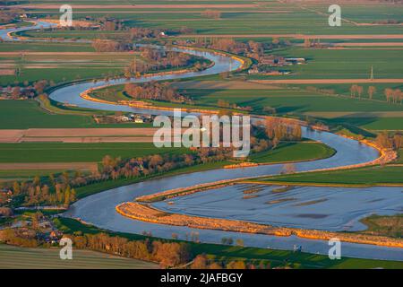 Paesaggio fluviale allo Stoer, 04/18/2022, vista aerea, Germania, bassa Sassonia Foto Stock