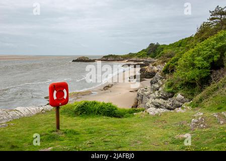 Borth-y-Gest vicino Porthmadog sull'estuario di Glaslyn a Gwynedd, Galles del Nord. Foto Stock