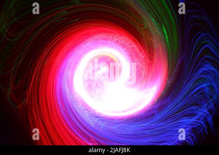 astrazione di luce multicolore al buio Foto Stock