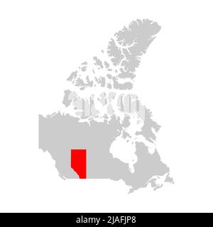 Provincia di Alberta evidenziata sulla mappa del Canada Illustrazione Vettoriale