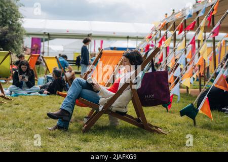 Hay-on-Wye, Galles, Regno Unito. 27th maggio 2022. Atmosfera generale e libreria del Festival Hay 2022 in Galles. Credit: Sam Hardwick/Alamy. Foto Stock