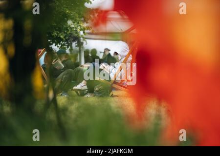 Hay-on-Wye, Galles, Regno Unito. 27th maggio 2022. Atmosfera generale e libreria del Festival Hay 2022 in Galles. Credit: Sam Hardwick/Alamy. Foto Stock