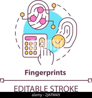 Icona di rilevamento delle impronte digitali Illustrazione Vettoriale