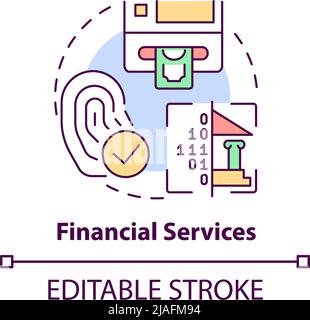 Icona del concetto di servizi finanziari Illustrazione Vettoriale