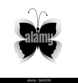 Pulsante icona a farfalla, segno vettoriale, simbolo, logo, illustrazione, tratto modificabile, stile di disegno piatto isolato su pittogramma lineare bianco Illustrazione Vettoriale