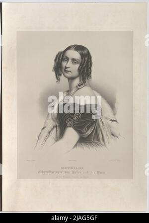 Mathilde Granduchessa ereditaria d'Assia e di Rein; nata principessa reale di Baviera. '. Mathilde Karoline, Principessa di Baviera, duchessa ereditaria di Assia e Reno. Jakob Melcher (1816-1882), litografica, dopo: Joseph Karl Stieler (1781-1858), artista Foto Stock