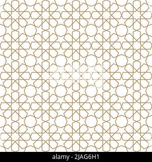 Perfetta decorazione geometrica basata sulla tradizionale arabo art.marrone colore linee.grande design per tessuto tessile,,coperchio,la carta di avvolgimento,sfondo.Media Illustrazione Vettoriale