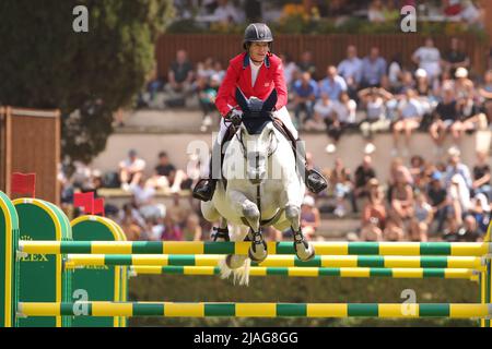 Roma, Italia. 29th maggio 2022. Laura Kraut (USA) in Confu durante il CSIO 5* Rome Rolex Grand Prix a Piazza di Siena il 29 maggio 2022 a Roma, Italia. (Foto di Giuseppe fama/Pacific Press/Sipa USA) Credit: Sipa USA/Alamy Live News Foto Stock