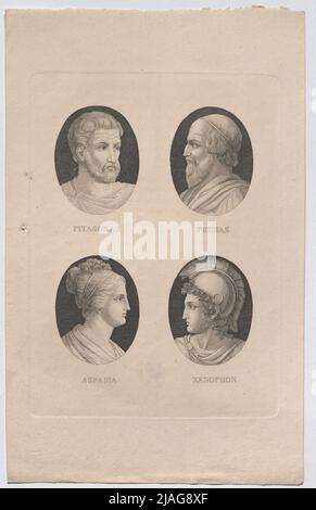 Pitagora, Phidias, Aspasia, Xenophon '. Personalità della Grecia antica; Pitagora, Phidias, Aspasia, Xenophon. Sconosciuto Foto Stock
