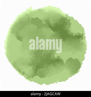 macchia acquerello con gocciolamenti e macchie di sbavatura, elemento vettoriale disegnato a mano Illustrazione Vettoriale