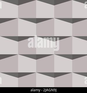 Tessitura di un muro di mattone. Sfondo futuristico Geometric Light 3D per il design. Modello monocromatico senza interruzioni. Piastrelle da parete vintage senza cuciture Illustrazione Vettoriale