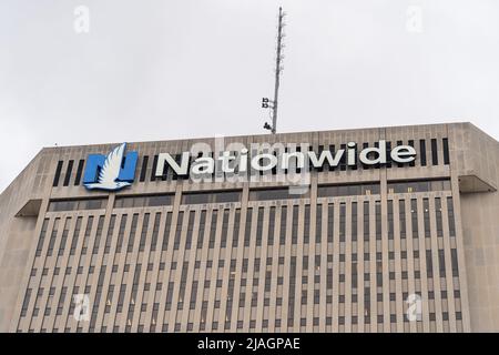 Insegna nazionale sulla sede centrale di Columbus, Ohio, Stati Uniti. Foto Stock