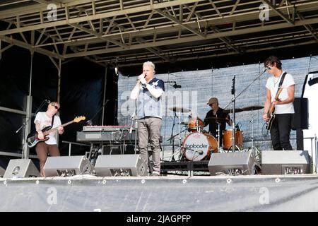 Toploader che si esibisce dal vivo, al Deal Classic Car Show, Betteshanger Park, Kent Foto Stock