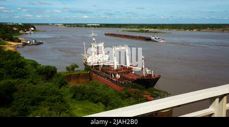 Vista sul fiume Paraguay. Asuncion, Paraguay Foto Stock