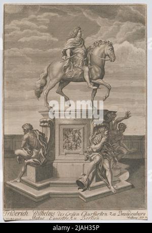 Fribrich Wilhelms de Großen Churfursten zu Brandeburgo Statua, Equestre, a Berlien '. La statua equestre di Friedrich Wilhelm di Brandeburgo, il 'Grande Elettore', a Berlino. Johann Georg Wolffgang (1662-1744), artista Foto Stock