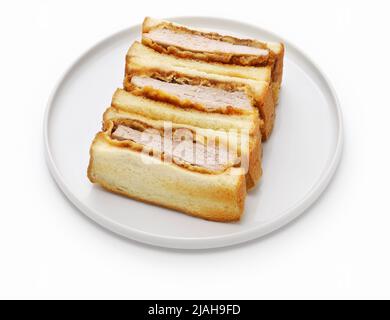 Katsu Sand (sandwich di cotoletta di maiale fritto), cibo giapponese Foto Stock