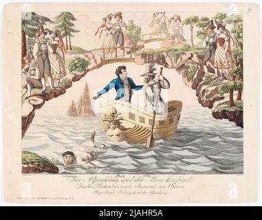 "Il re alpino e la misantrope". Magic Pantomime secondo Raimund da Occioni / Rappelkopfs Rescue dal Re Alpino (Gallerie Droller Scenen per il giornale teatrale, 3rd anni, n° 19). Johann Wenzel Zinke (1782-1851), incisore di rame, dopo: Johann Christian Schoeller (1782-1851), artista Foto Stock