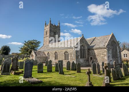 La Collegiata di St Endellion, Port Isaac, Cornovaglia, Inghilterra, Regno Unito Foto Stock