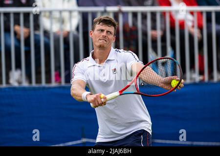 SURREY, REGNO UNITO. 30th maggio 2022. Billy Harris (GBR) durante il Trofeo Surbiton 2022 al Surbiton Racket & Fitness Club lunedì 30 maggio 2022 a SURREY INGHILTERRA. Credit: Taka G Wu/Alamy Live News Foto Stock