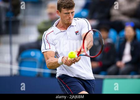 SURREY, REGNO UNITO. 30th maggio 2022. Billy Harris (GBR) durante il Trofeo Surbiton 2022 al Surbiton Racket & Fitness Club lunedì 30 maggio 2022 a SURREY INGHILTERRA. Credit: Taka G Wu/Alamy Live News Foto Stock