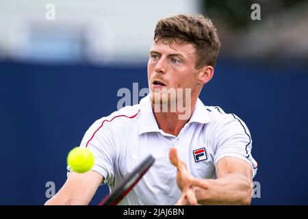 SURREY, REGNO UNITO. 30th maggio 2022. Billy Harris (GBR) durante il Trofeo Surbiton 2022 al Surbiton Racket & Fitness Club lunedì 30 maggio 2022 a SURREY INGHILTERRA. Credit: Taka G Wu/Alamy Live News Foto Stock