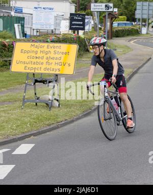 Partecipanti concorrenti RideLondon Charity Cycling Event Fyfield Essex Foto Stock