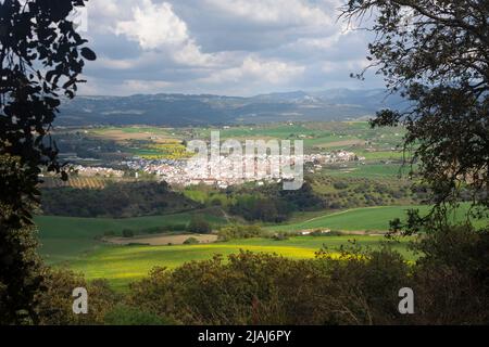 Vista sulla cittadina di Arriate, in Andalusia Spagna Foto Stock