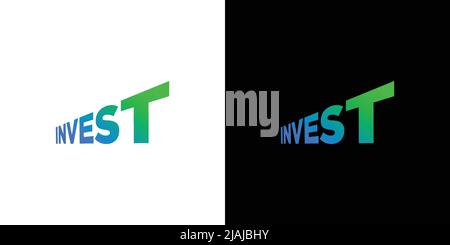 Design moderno e attraente per il logo Invest text Illustration Illustrazione Vettoriale