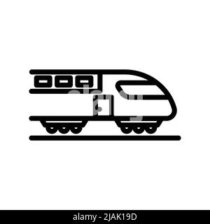 Treno icona vettore. Trasporto, trasporto terrestre, trasporto pubblico. Linea icona stile. Semplice illustrazione del disegno modificabile Illustrazione Vettoriale