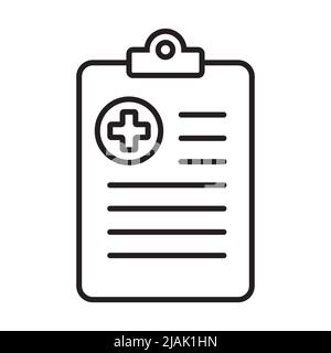 Medical report Icon Vector per grafica, logo, sito Web, social media, app mobile, Illustrazione dell'interfaccia utente Illustrazione Vettoriale