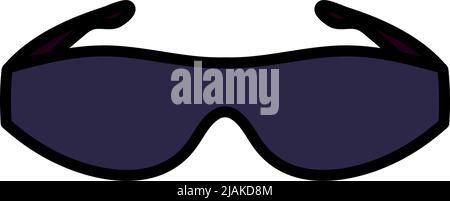Icona occhiali da sole Poker. Contorno grassetto modificabile con disegno riempimento colore. Illustrazione vettoriale. Illustrazione Vettoriale