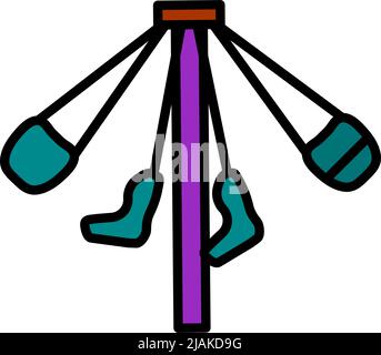 Icona Grande carosello. Contorno grassetto modificabile con disegno di riempimento a colori. Illustrazione vettoriale. Illustrazione Vettoriale