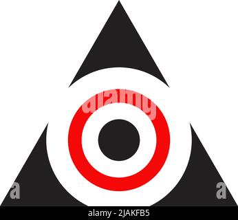 Modello vettoriale di ispirazione con logo a forma di icona triangolare Illustrazione Vettoriale