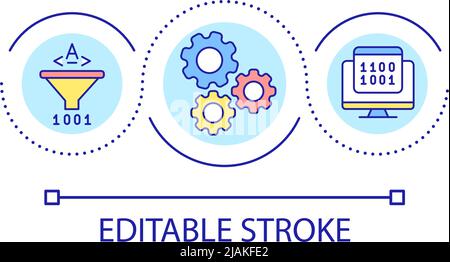 Icona del concetto di loop del software dell'applicazione di creazione Illustrazione Vettoriale