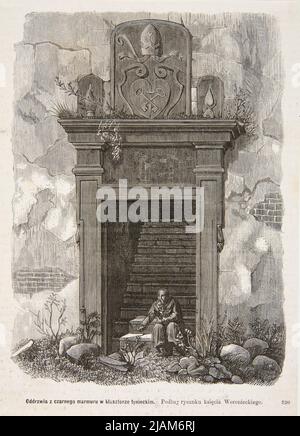 Porta in marmo nero nel monastero di Tyniec. Nitidezza da: Illustr. Sconosciuto, Woroniecki Foto Stock