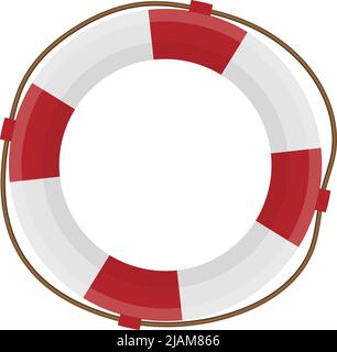 buoy di vita rosso e bianco isolato su sfondo bianco, illustrazione vettoriale Illustrazione Vettoriale