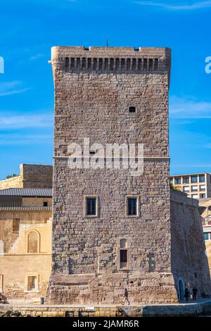 Le Vieux Port et le Fort Saint Jean, Marsiglia Francia Paca 13 Foto Stock