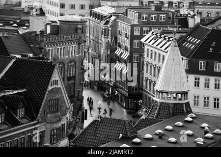 I diversi punti di vista di Copenaghen. Catturato dalla Torre rotonda, o in danese Rundetårn. Foto Stock