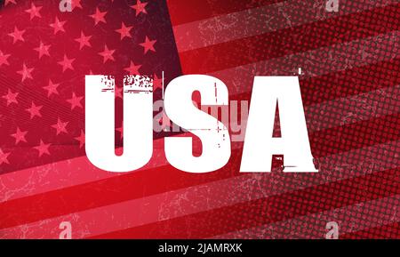 USA United state of America Flag emblema astratto grunge design sfondo Illustrazione Vettoriale