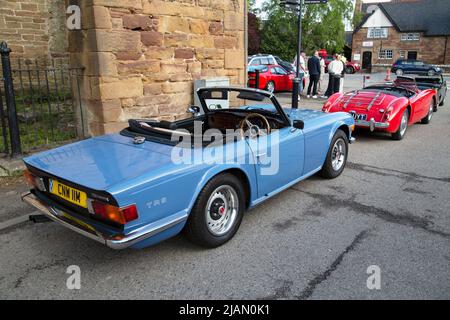 Vintage British Triumph TR6 Sports Car 1968-76, Dornoch, Sutherland, Scozia Foto Stock