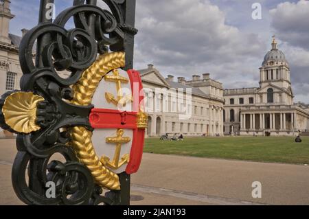 Porta all'ingresso del parco Greenwich e del Royal Observatory di Londra, Inghilterra, Regno Unito Foto Stock