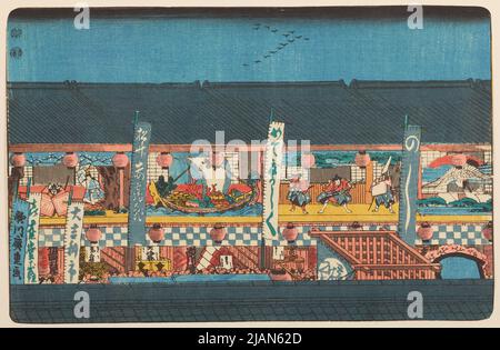 Strada stretta di notte, dalla serie: Viste famose di Edo Foto Stock