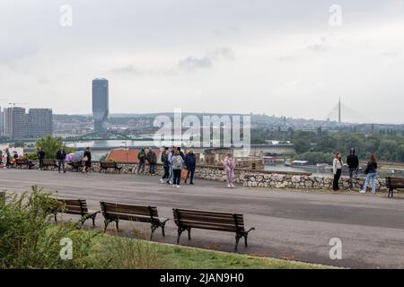 Belgrado, Serbia - 29 maggio 2021: Distretto commerciale e residenziale di Belgrado, Waterfront, Savamala. Foto Stock