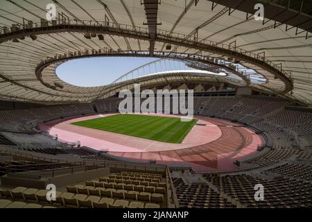 Khalifa International Stadium - l'arena da 40.000 posti è il più antico dei 8 stadi che ospiterà partite alla Coppa del mondo FIFA Qatar 2022. Foto Stock